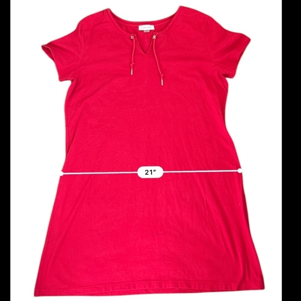 Red Calvin Klein tshirt dress - Picture 9 of 10